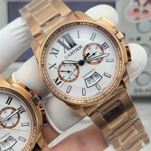 GAW Authentic Cartier N9 Calibre 9100 Movement (Zero Overhaul), Featuring Original Cartier Logo Rotor, Displaying Month, Day, Date, and Other Practical Functions.Features an original stainless steel folding clasp design (polished top, brushed bottom), sapphire crystal glass, and an elegant, distinctive aesthetic. This ultra-premium quality timepiece embodies a distinctly modern Cartier watch, seamlessly blending masculine dynamism with exceptional craftsmanship.